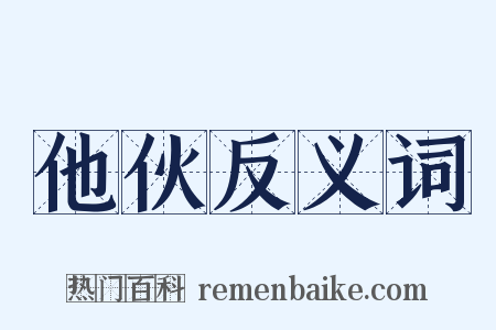 他伙反义词是什么意思的图片
